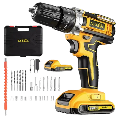 🛠️ Taladro Tasbel 18V 3 en 1 – 90Nm | Kit Profesional 24 Accesorios