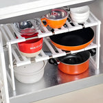 ShelfMax™ – Organizador Extensible Doble de Acero Inoxidable