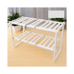 ShelfMax™ – Organizador Extensible Doble de Acero Inoxidable